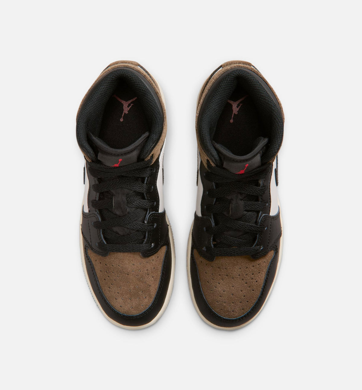 Air Jordan 1 Mid Grade School Shoe - Black/Phantom/Palomino/University Red