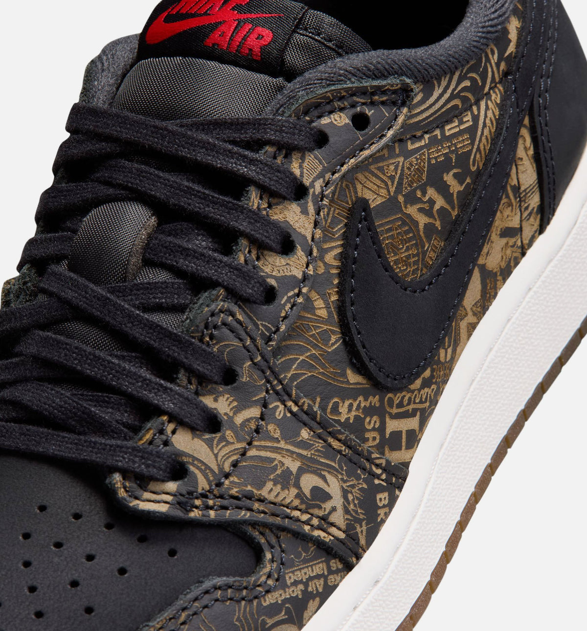 Air Jordan 1 Retro Low OG Laser Grade School Shoe - Black/Varsity Red/Summit White