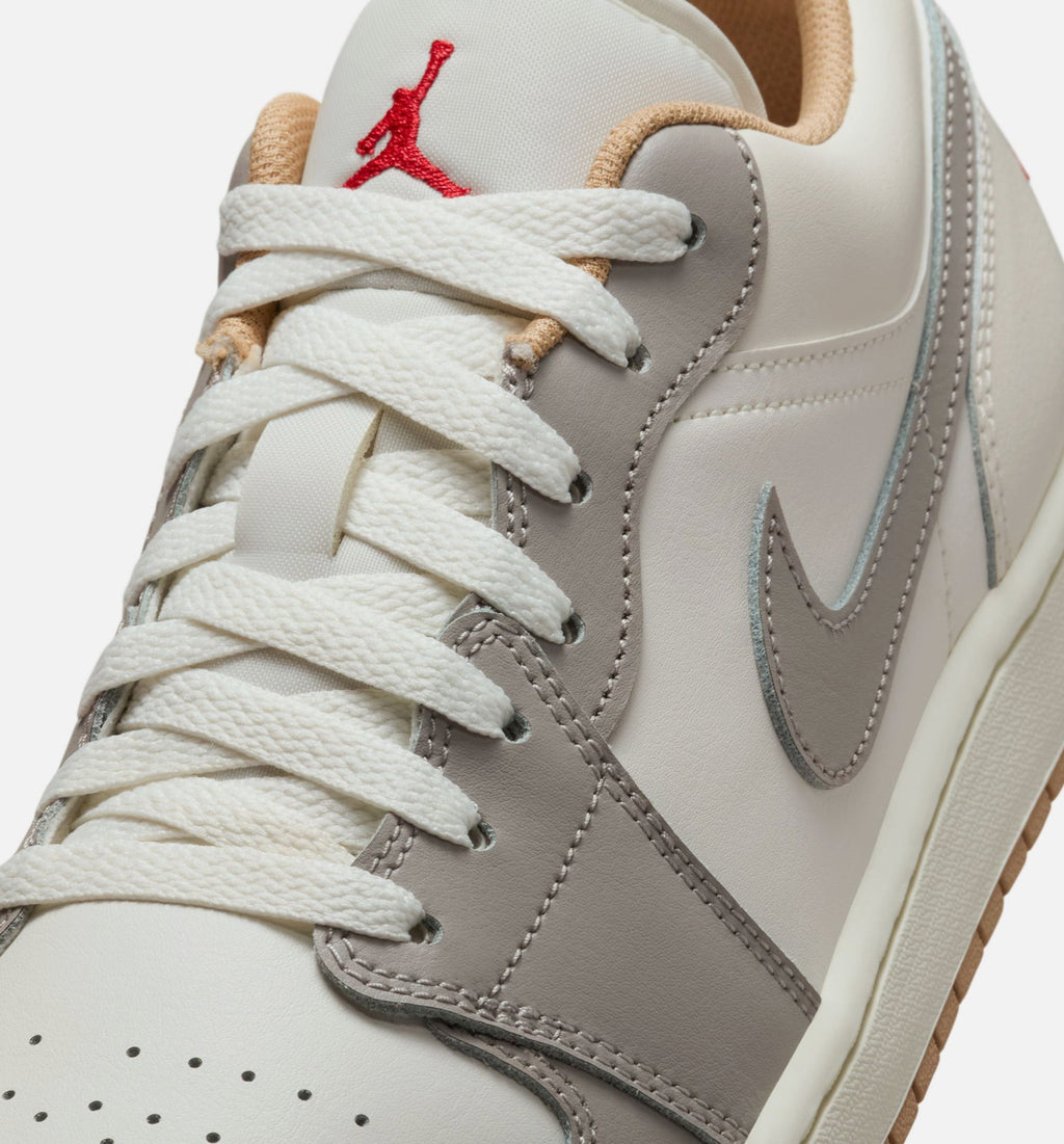 Air Jordan 1 Low Men's Shoe - Sail/Fire Red/College Grey/Hemp