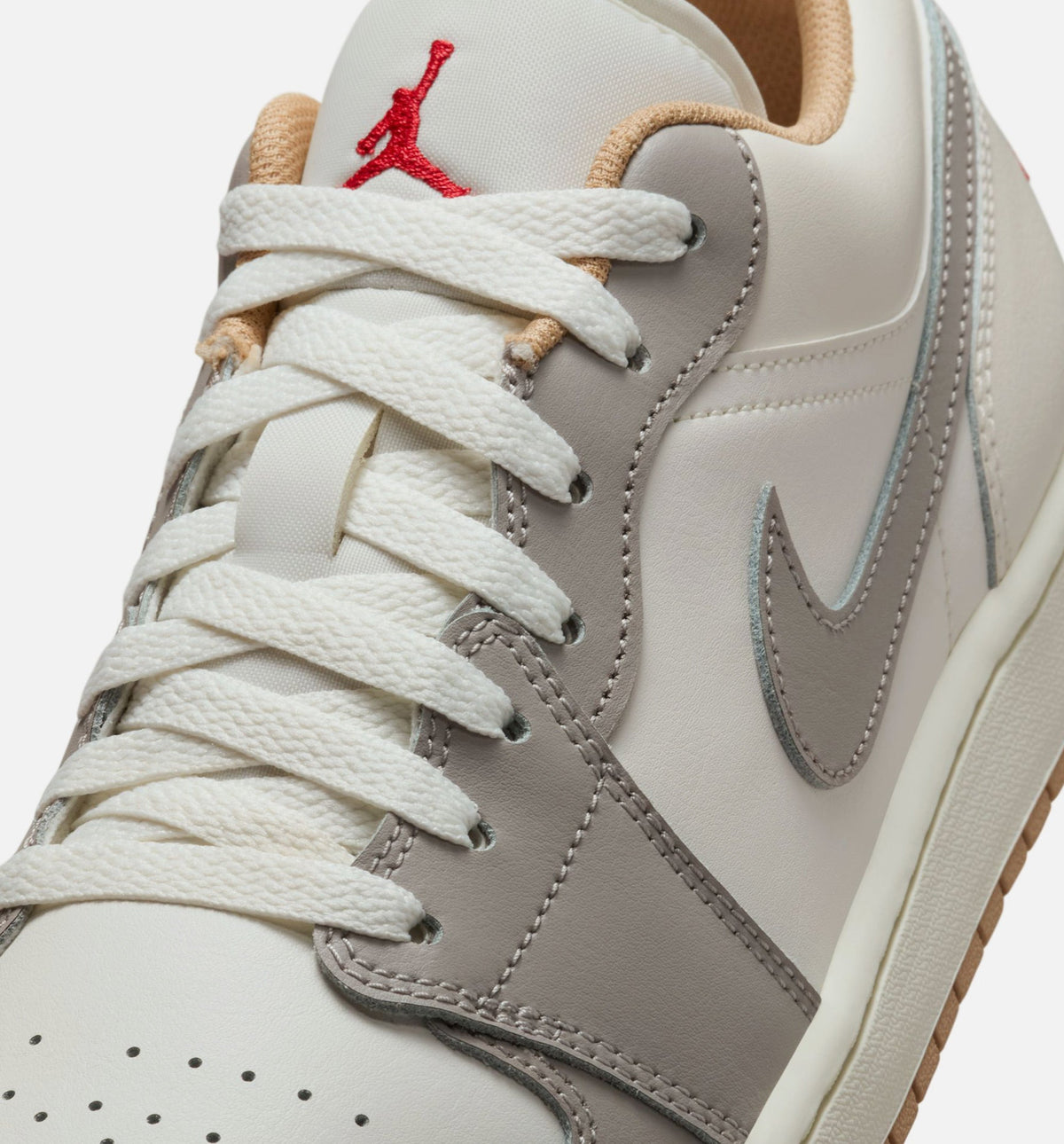 Air Jordan 1 Low Men's Shoe - Sail/Fire Red/College Grey/Hemp