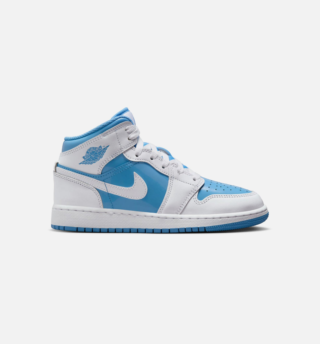 Air Jordan 1 Mid Legend Blue Grade School Shoe - White/Legend Blue