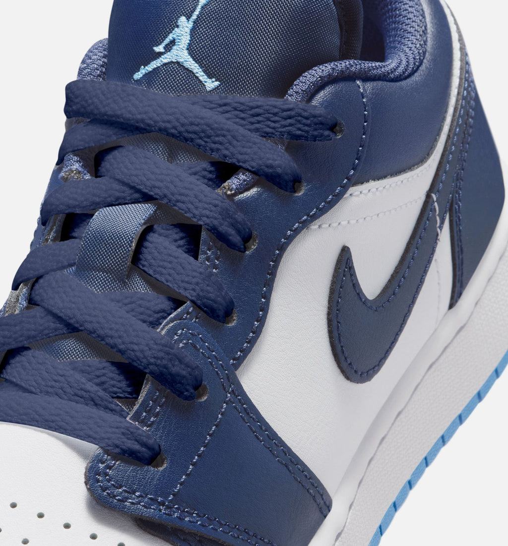 Air Jordan 1 Low Grade School Shoe - Midnight Navy/University Blue/White