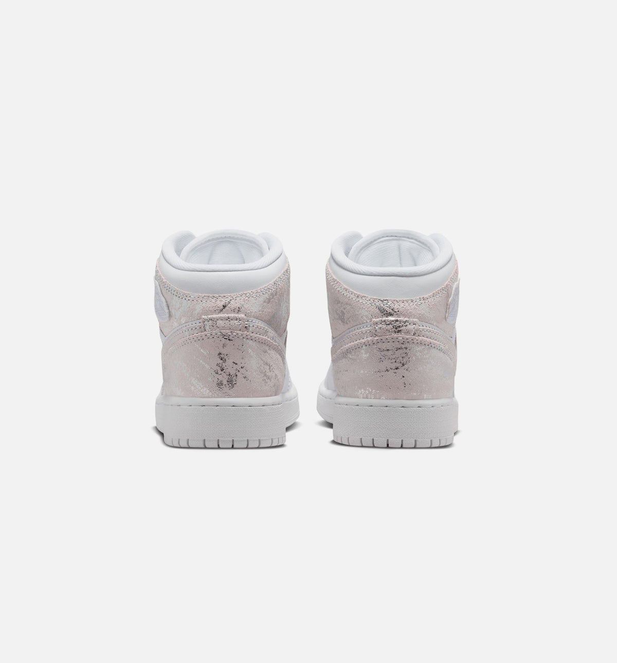 Air Jordan 1 Mid SE Grade School Shoe - White/Field Silver