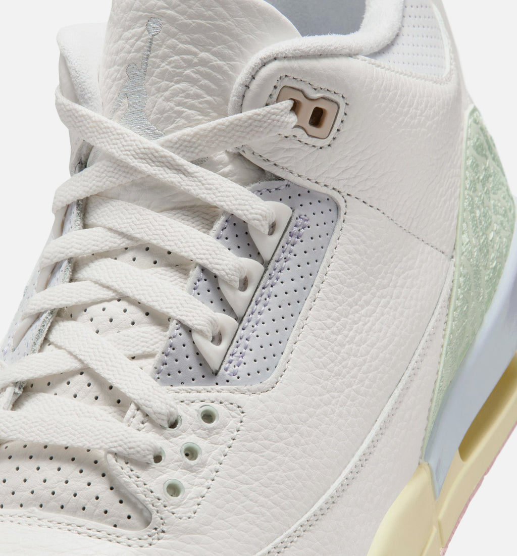 Air Jordan 3 Retro Sail and Jade Aura Men's Lifestyle Shoe - Sail/Jade Aura/Aura/Iced Carmine
