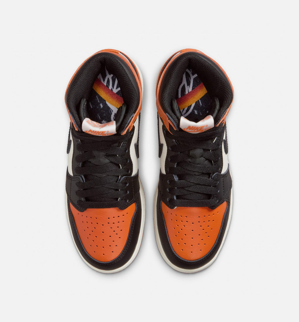 Air Jordan 1 Retro High OG Shattered Backboard Grade School Shoe - Black/Sail/Starfish