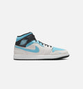 Air Jordan 1 Mid SE Men's Shoe - Summit White/Blue Chill/Black