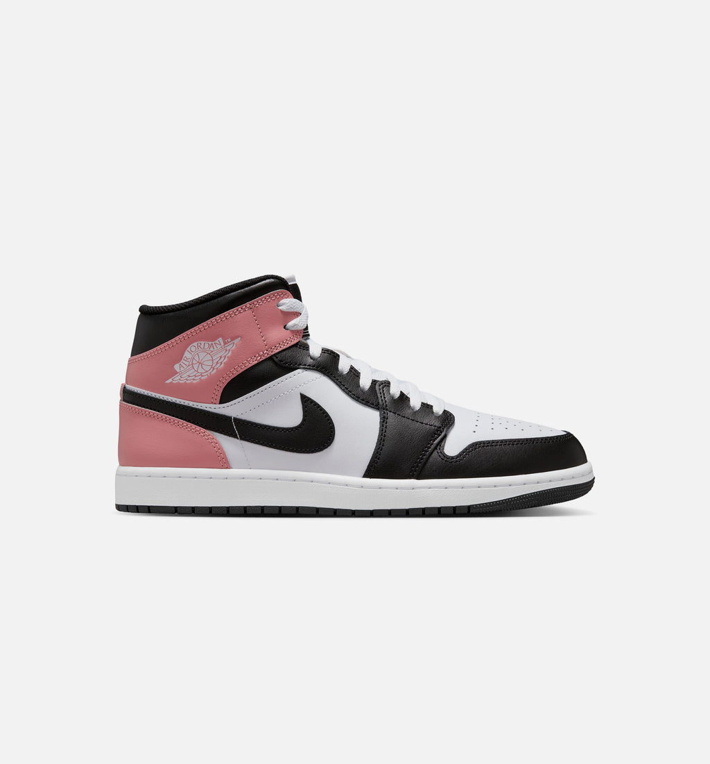 Air Jordan 1 Mid Men's Shoe - White/Rust Pink/Black