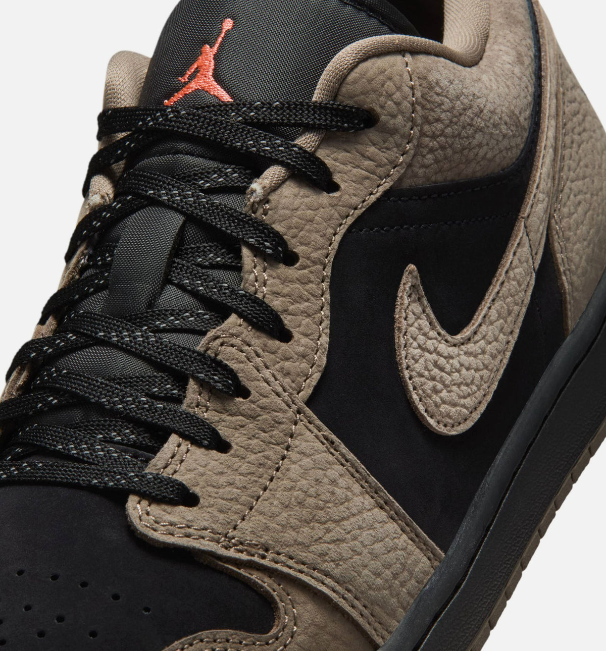 Air Jordan 1 Low SE Men's Shoe - Black/Olive Grey/Light Wild Mango