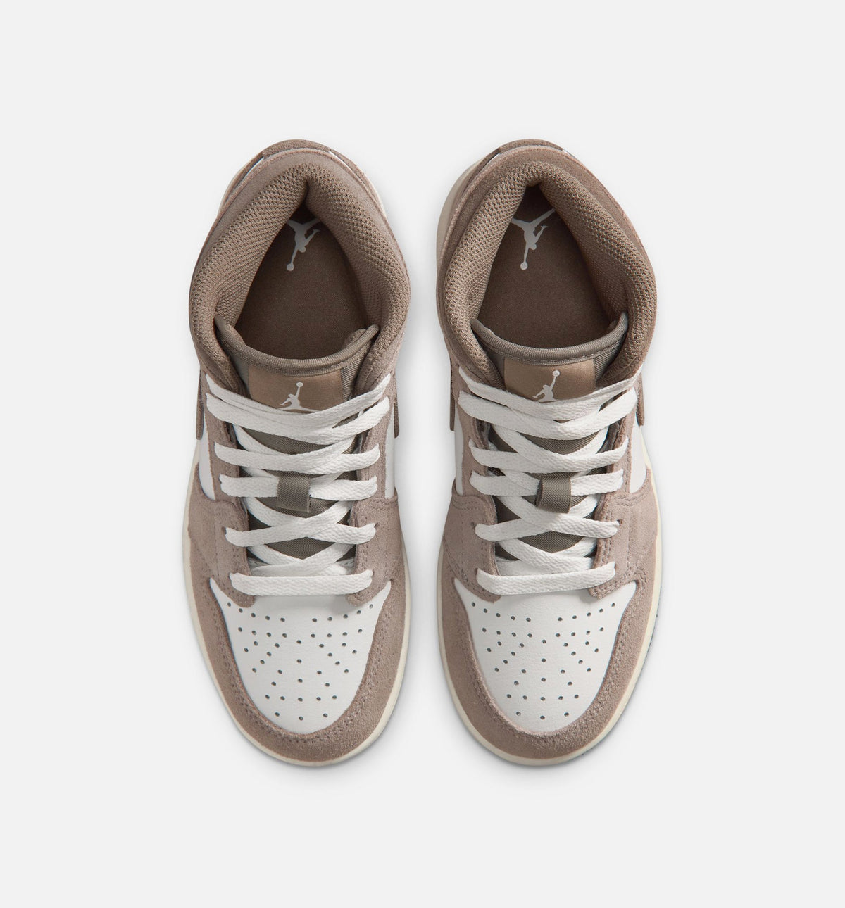 Air Jordan 1 Mid Grade School Shoe - Enigma Stone/Olive Grey/Summit White
