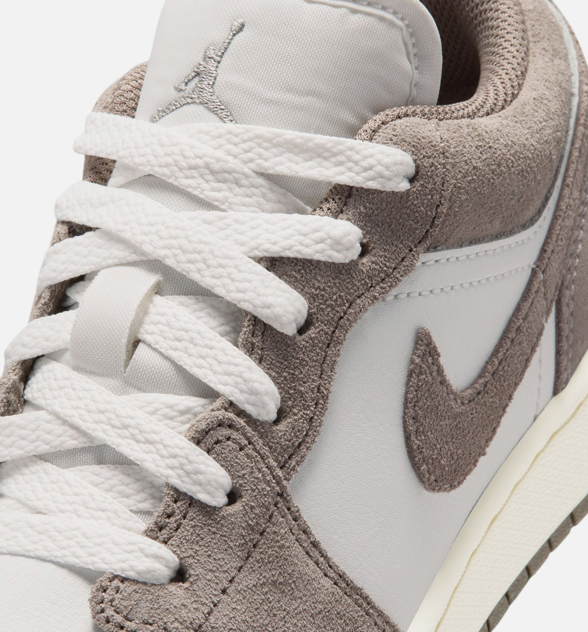 Air Jordan 1 Low Grade School Shoe - Olive Grey/Enigma Stone/Summit White