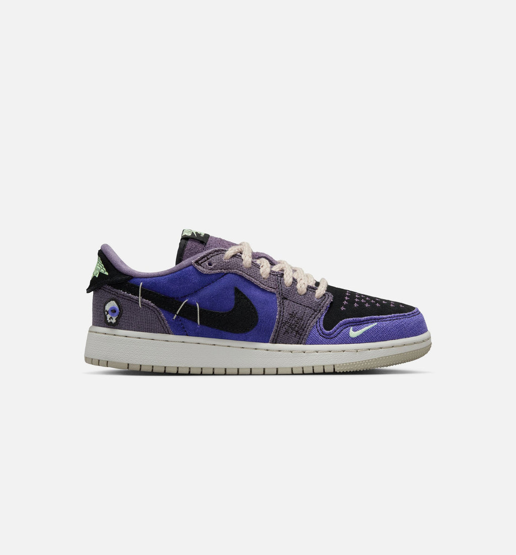 Air Jordan 1 Low OG Grade School Shoe - Regency Purple/Vapor Green/Dark Raisin