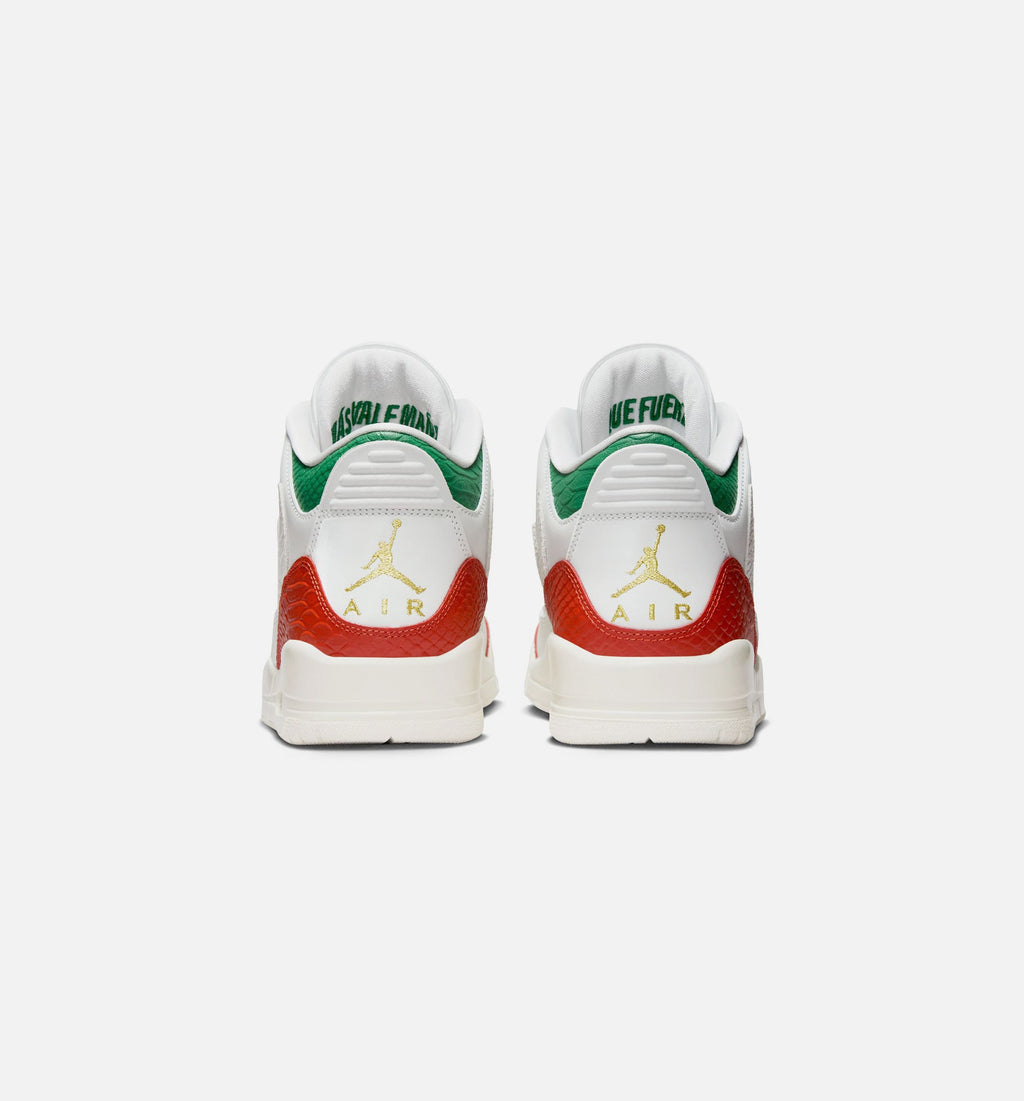 Air Jordan 3 Retro El Vuelo Men's Shoe - Summit White/Pine Green/Dragon Red/Metallic Gold
