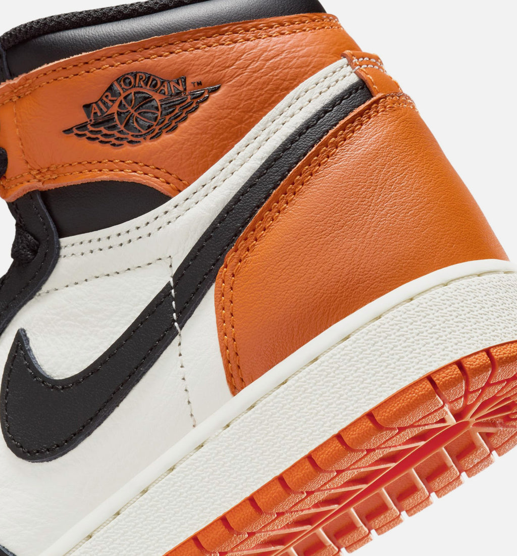 Air Jordan 1 Retro High OG Shattered Backboard Grade School Shoe - Black/Sail/Starfish