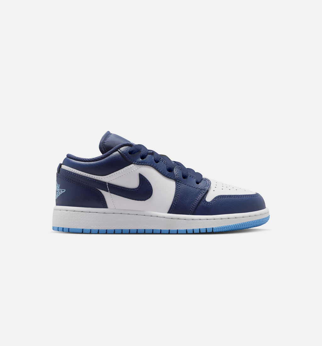 Air Jordan 1 Low Grade School Shoe - Midnight Navy/University Blue/White