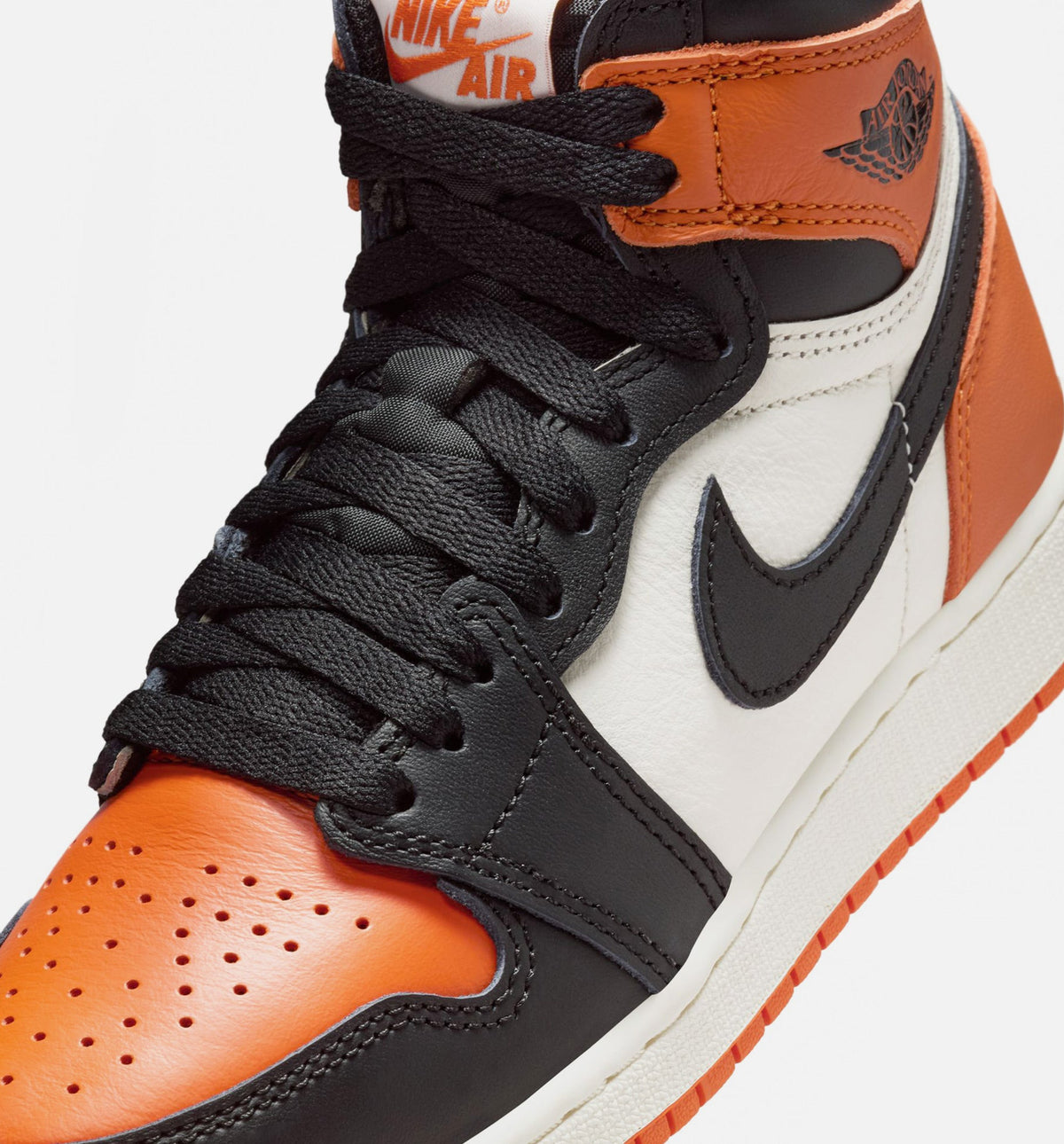 Air Jordan 1 Retro High OG Shattered Backboard Grade School Shoe - Black/Sail/Starfish