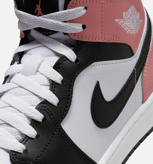 Air Jordan 1 Mid Men's Shoe - White/Rust Pink/Black
