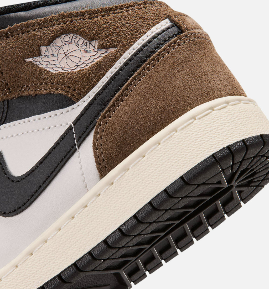 Air Jordan 1 Mid Grade School Shoe - Black/Phantom/Palomino/University Red