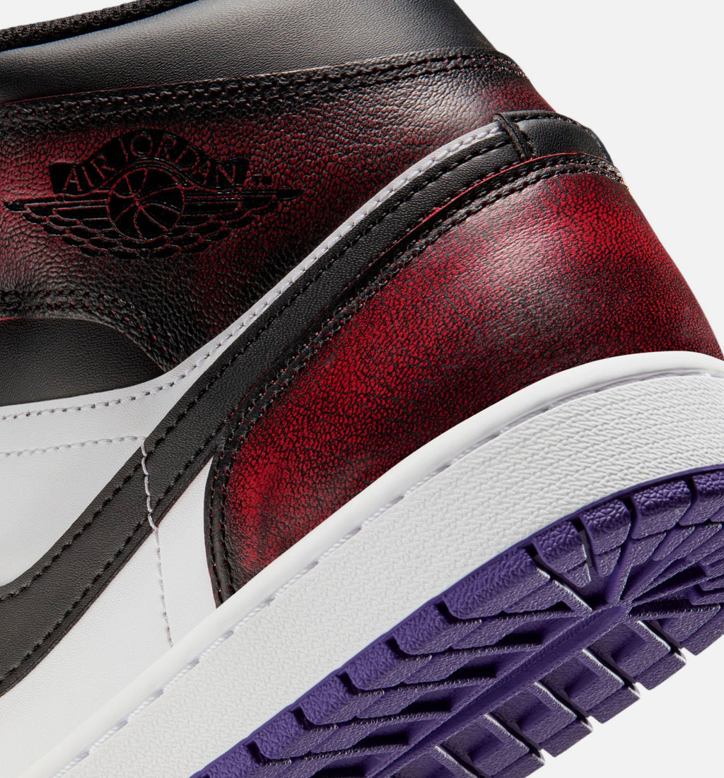 Air Jordan 1 Mid SE Men's Shoe - True Red/White/Court Purple/Black