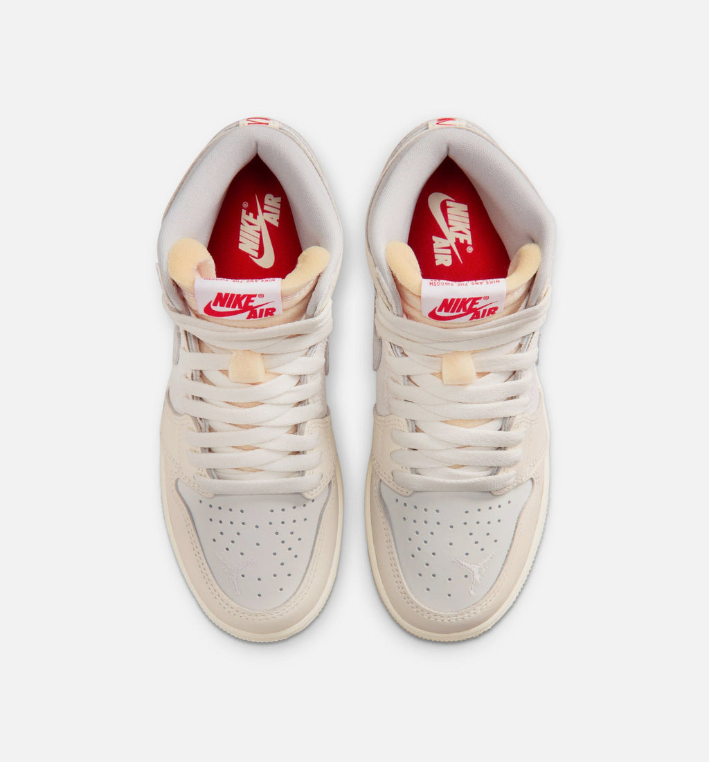 Air Jordan 1 Retro High OG Grade School Shoe - Sail/University Red/Pale Ivory/Coconut Milk/Phantom