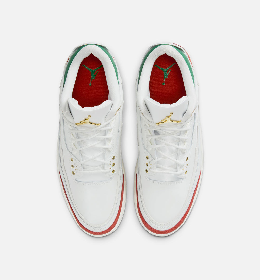 Air Jordan 3 Retro El Vuelo Men's Shoe - Summit White/Pine Green/Dragon Red/Metallic Gold