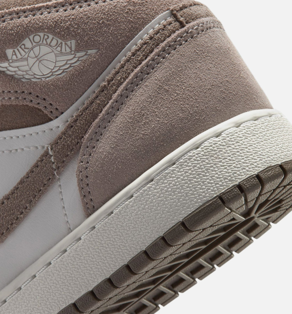 Air Jordan 1 Mid Grade School Shoe - Enigma Stone/Olive Grey/Summit White
