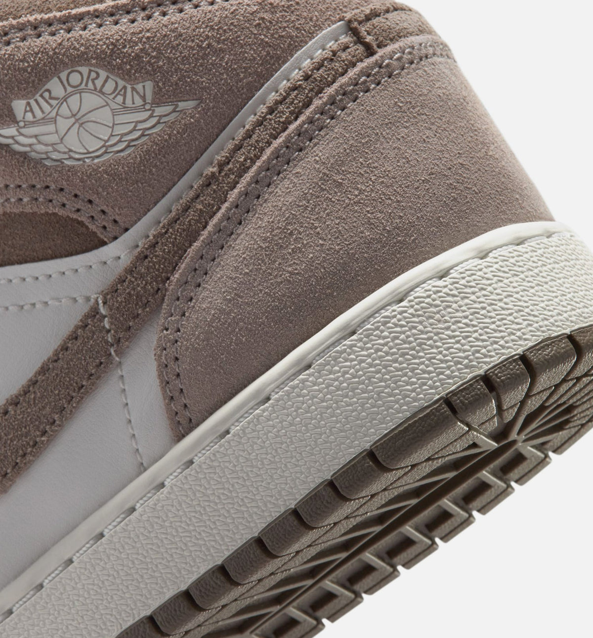 Air Jordan 1 Mid Grade School Shoe - Enigma Stone/Olive Grey/Summit White