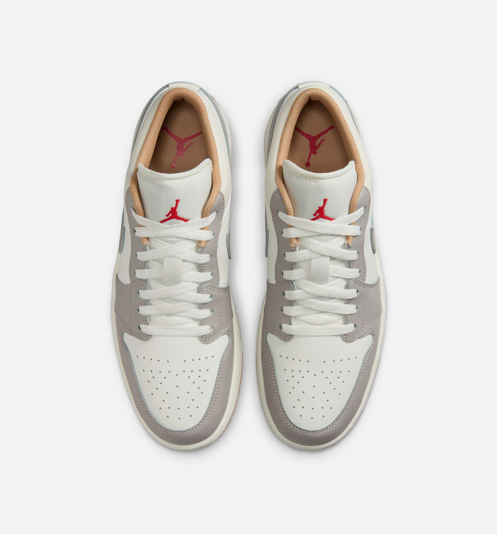 Air Jordan 1 Low Men's Shoe - Sail/Fire Red/College Grey/Hemp