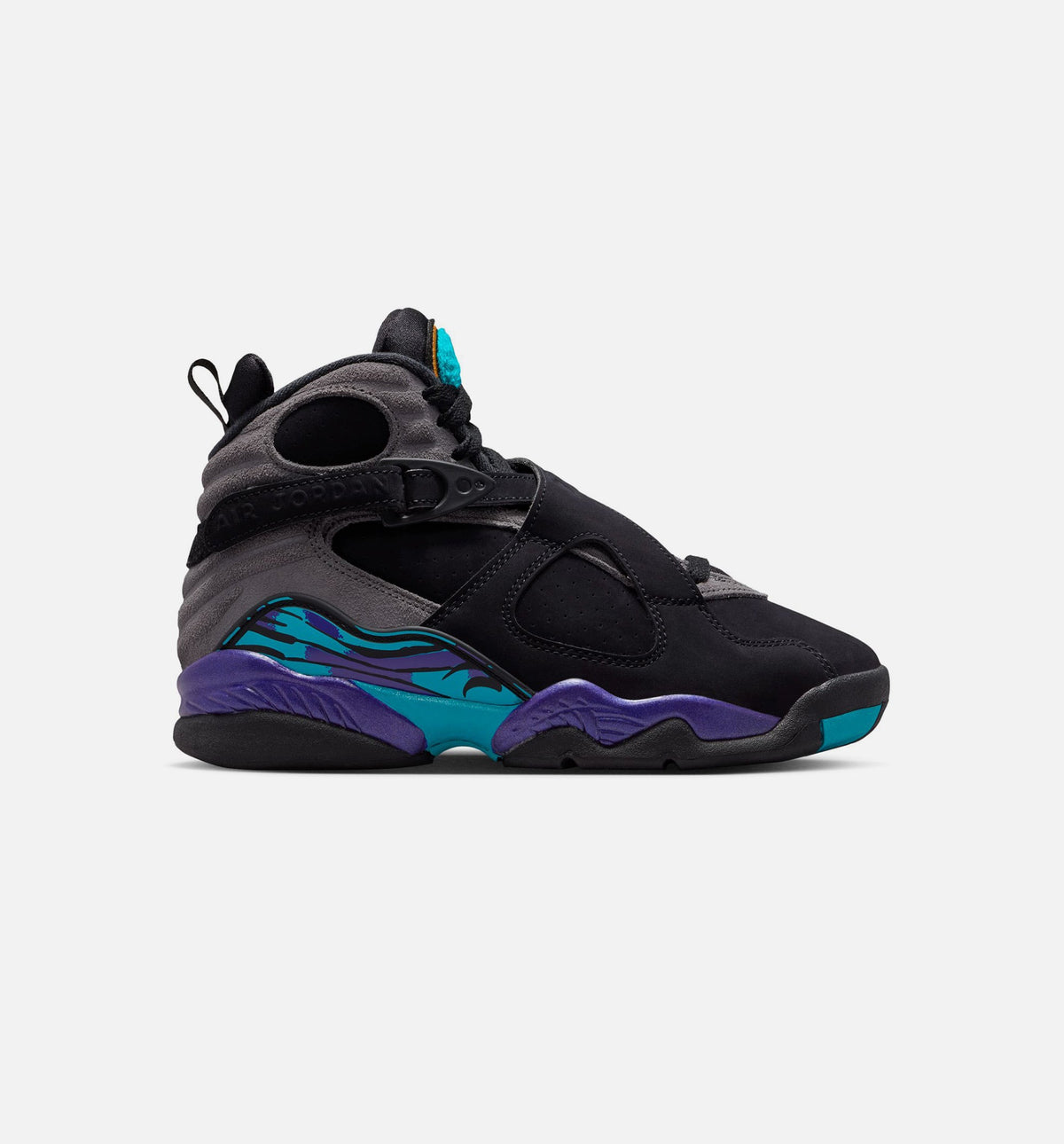 Air Jordan 8 Retro Aqua Grade School Lifestyle Shoe - Black/Multi Color/Bright Concord/Multi Color