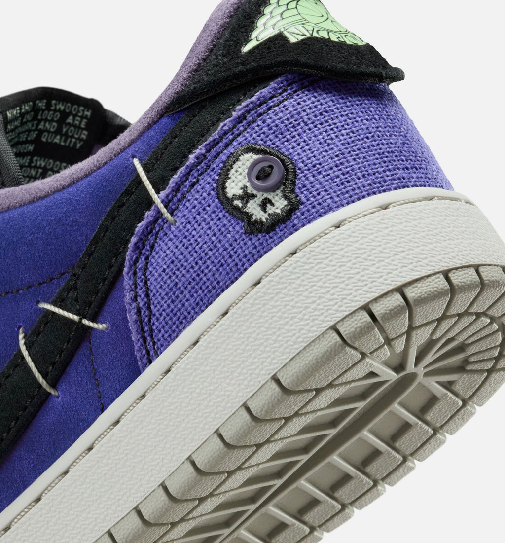 Air Jordan 1 Low OG Grade School Shoe - Regency Purple/Vapor Green/Dark Raisin