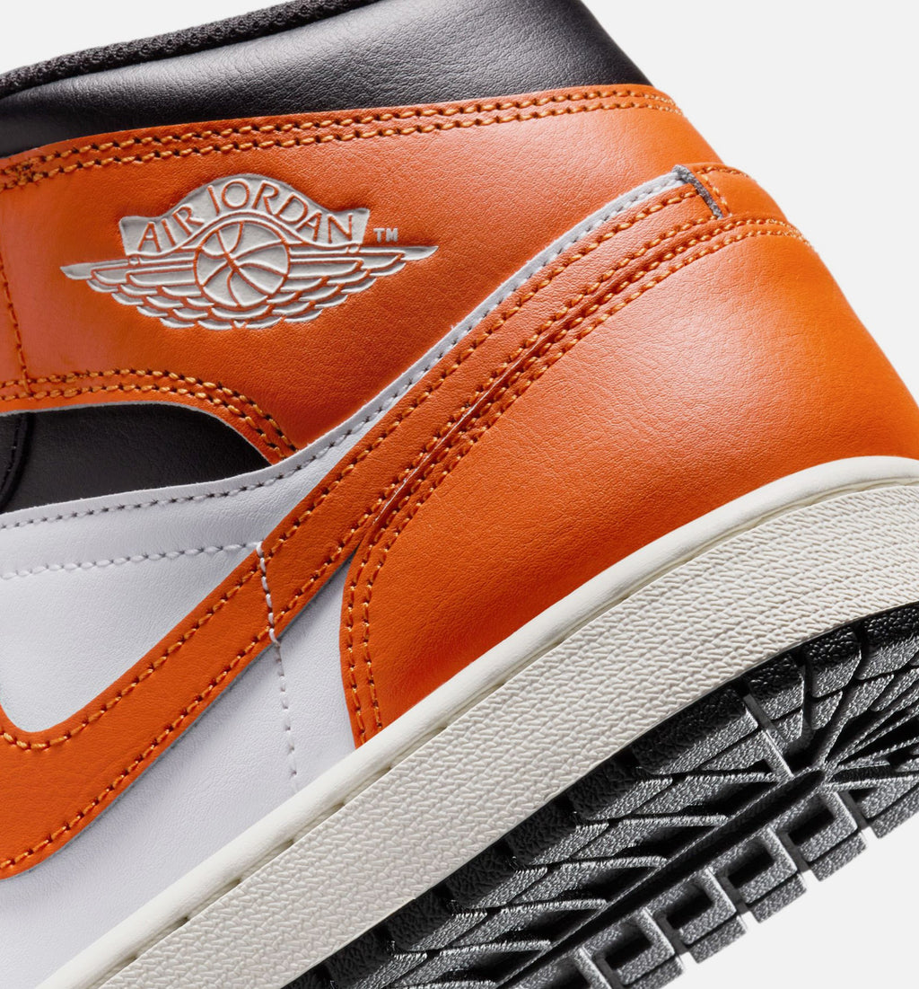 Air Jordan 1 Mid Men's Shoe - Starfish/White/Sail/Black