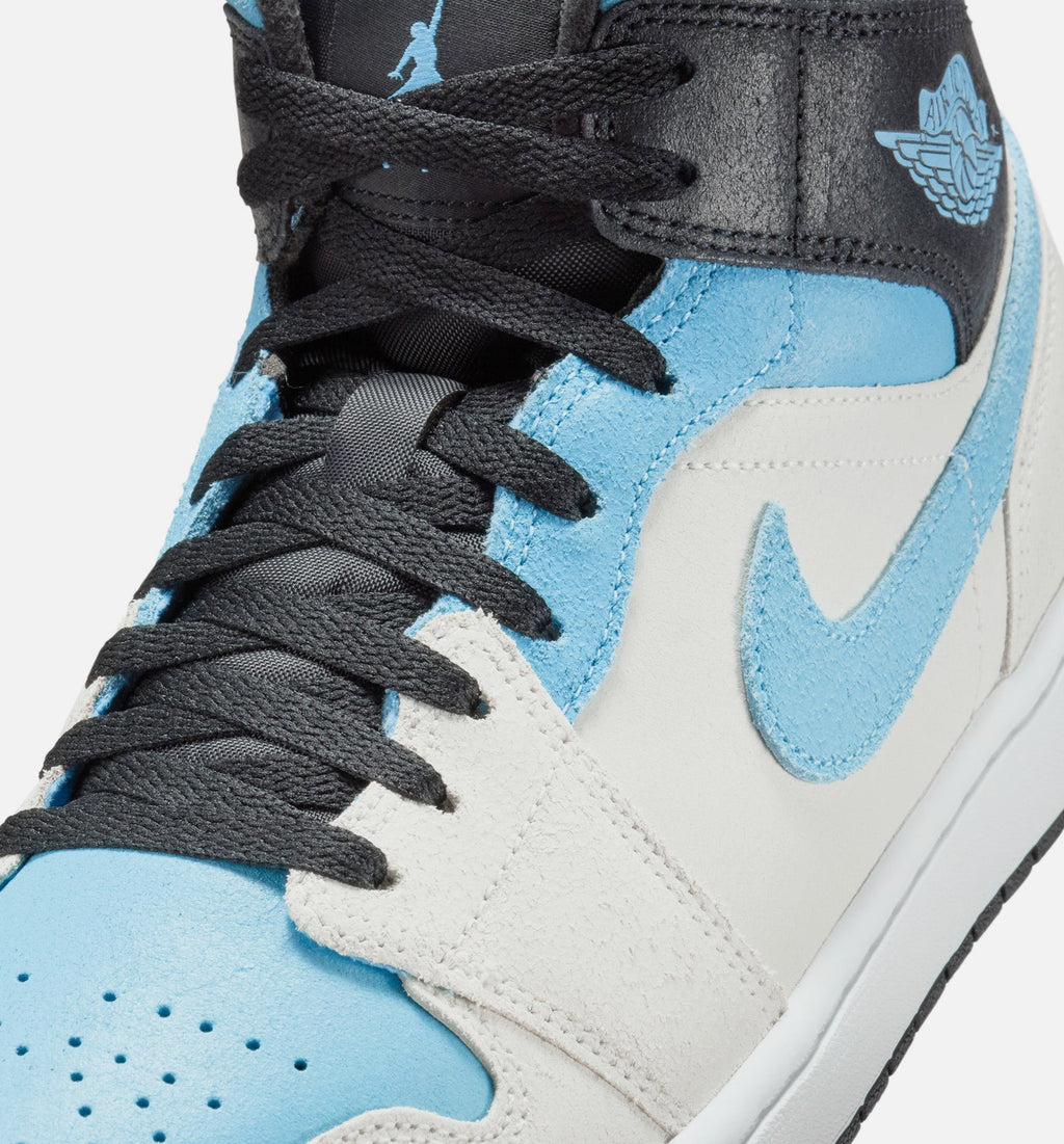 Air Jordan 1 Mid SE Men's Shoe - Summit White/Blue Chill/Black