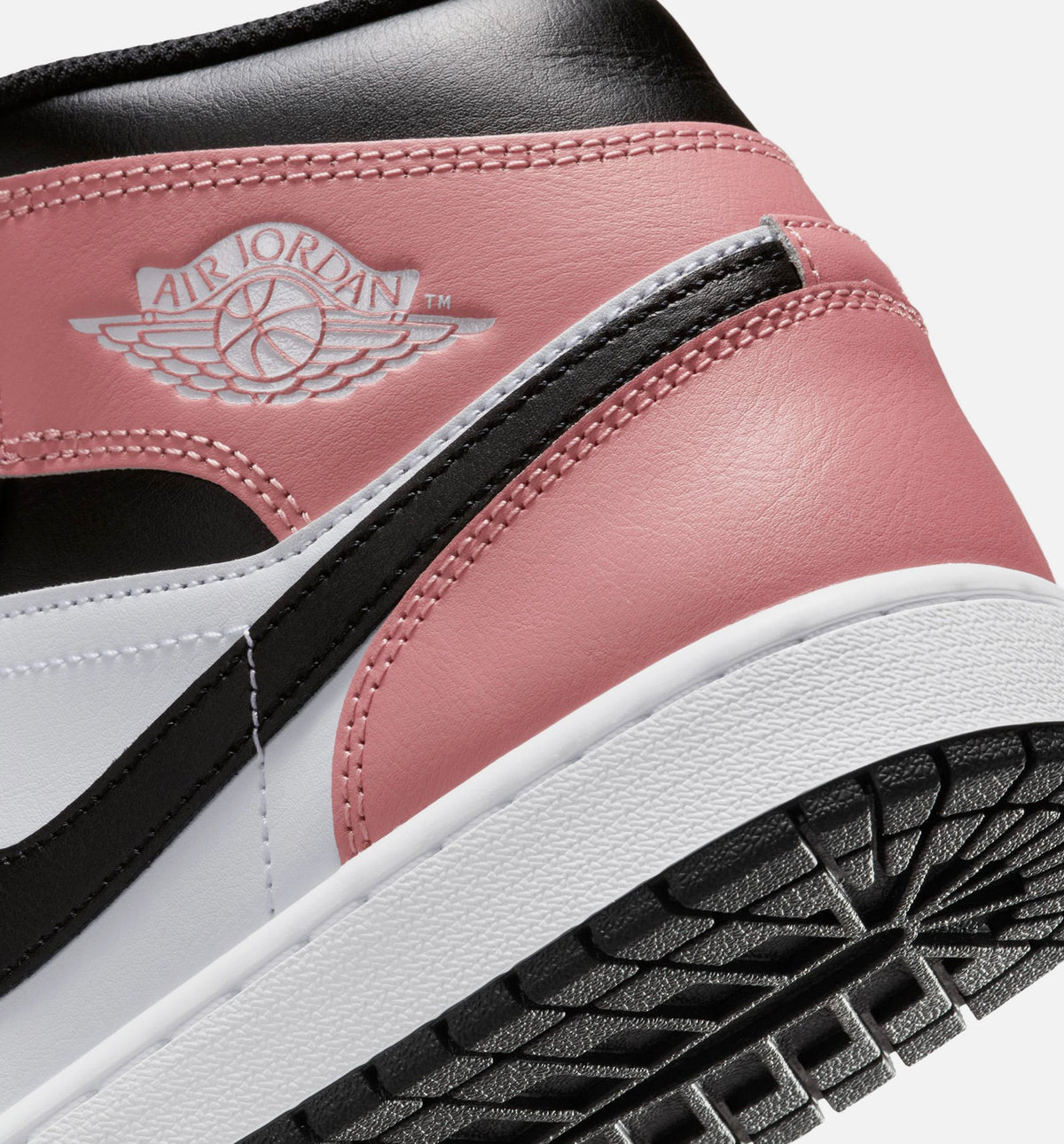 Air Jordan 1 Mid Men's Shoe - White/Rust Pink/Black